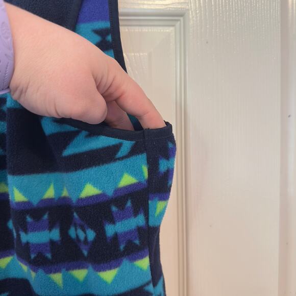 Chaps Sport Full Zip Fleece Vest Size L Aztec Southwestern Tribal Fall Winter - Picture 7 of 9